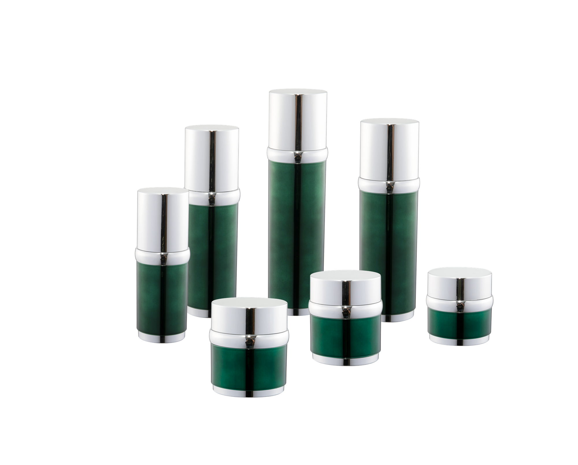 KR-4004 প্রসাধনী প্যাকেজিং গরম বোতল প্রসাধনী এক্রাইলিক বোতল এবং জার চকচকে স্বর্ণ এক্রাইলিক জন্য সেট