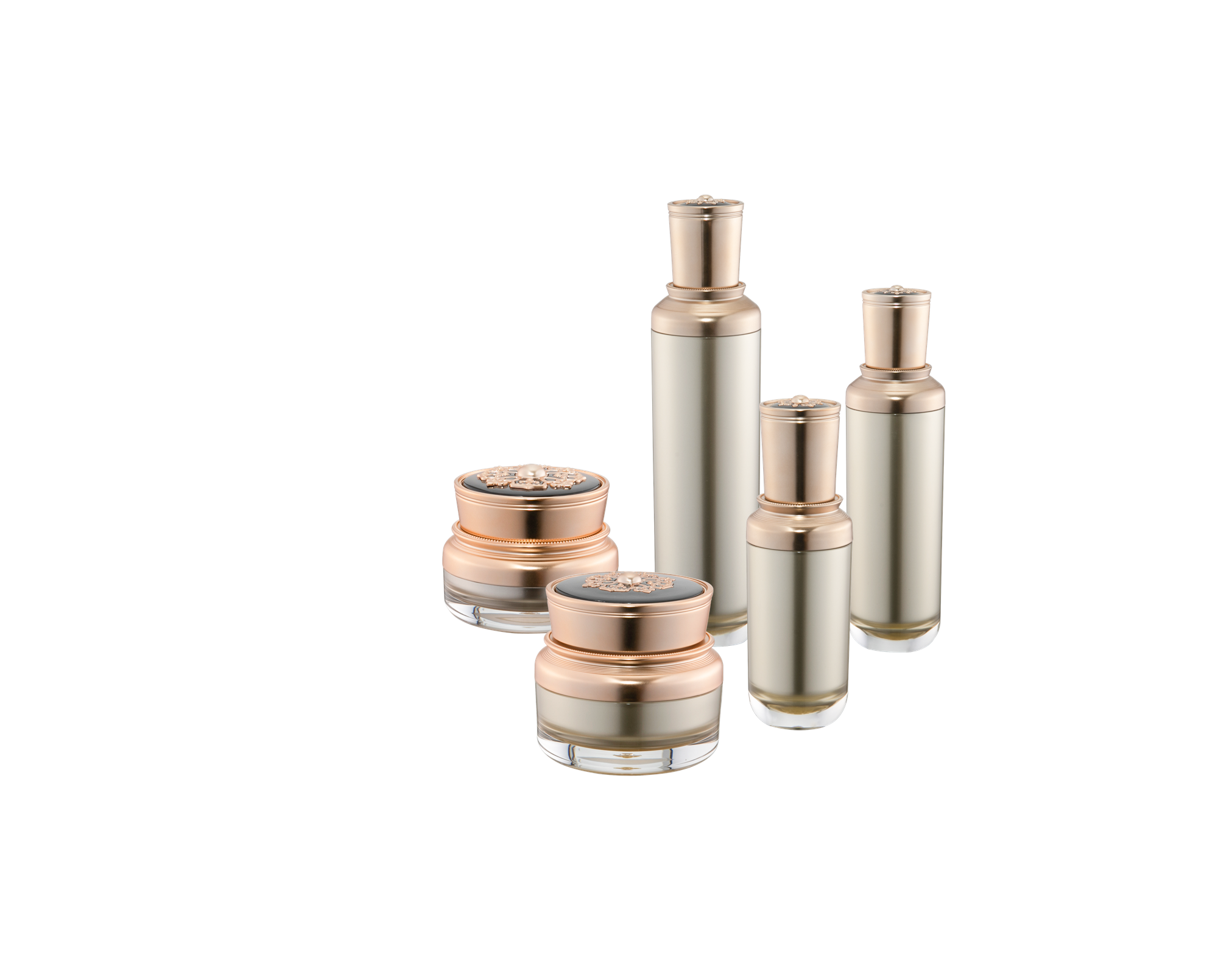 KR-4008 ব্যক্তিগত ত্বকের যত্ন 15g 30g 50g ফেস ক্রিম জার বিলাসবহুল এক্রাইলিক প্রসাধনী জার এবং বোতল